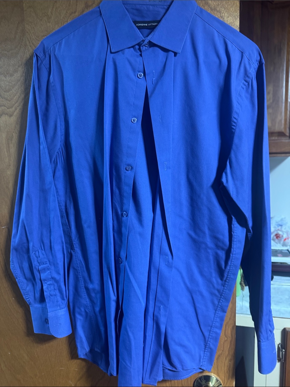 Adrienne Vittadini Men’s Classic Button-Up Shirt - Royal Blue